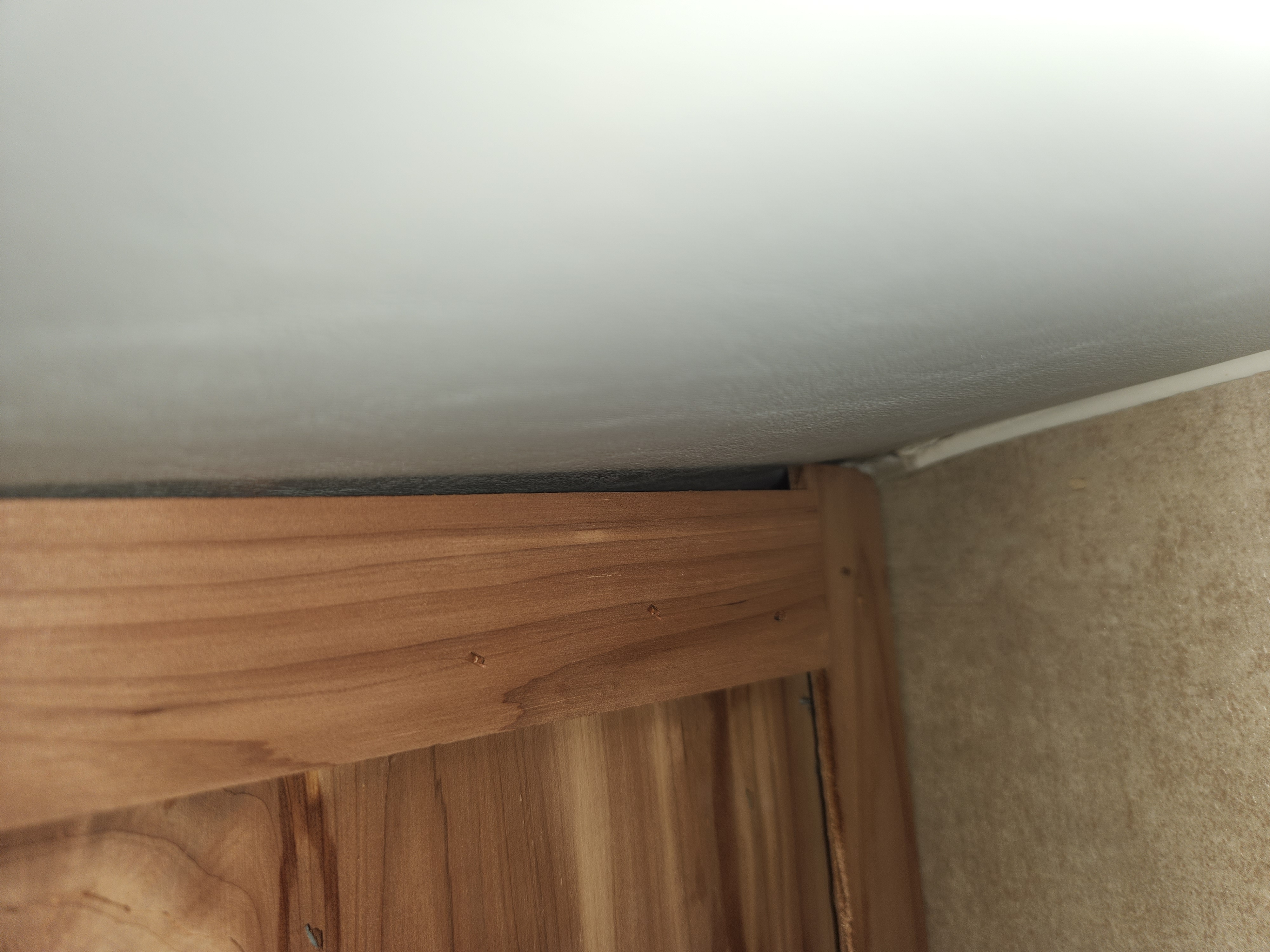 Same ceiling corner now on the ground showing large gap you could fit a pinky into